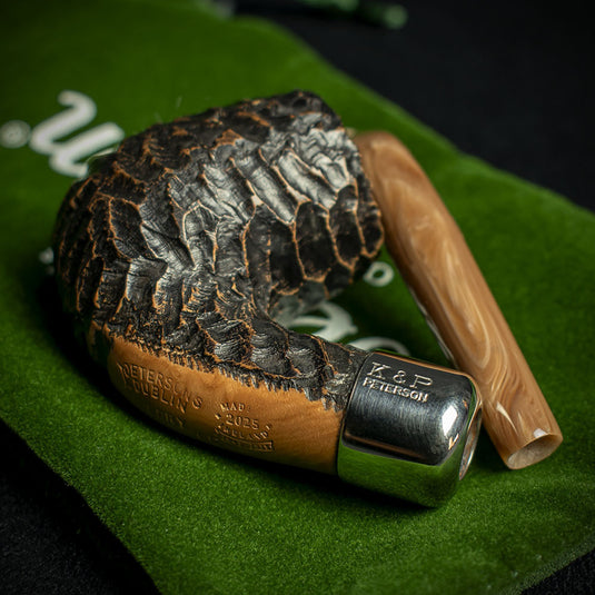 Peterson of Dublin Derry Rusticated Briar Smoking Pipe - Shape 65