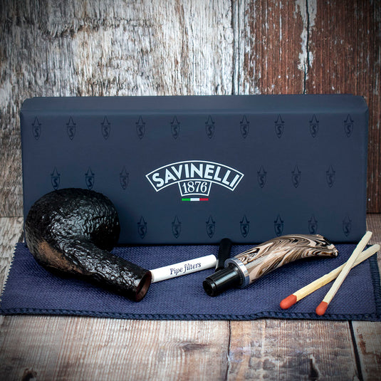 Savinelli Morellina Rustic Black (636R) 6mm - Briar Pipe