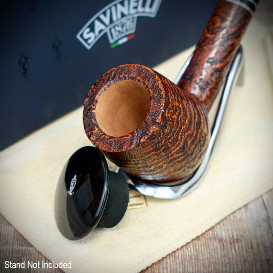 Savinelli Monsieur Brown Sandblast Briar Pipe - Shape No. 111KS (9mm)