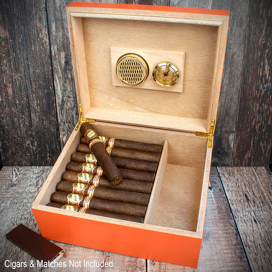 Cigar Humidor "Che Guevara" Red Matte - 40 Cigars Capacity
