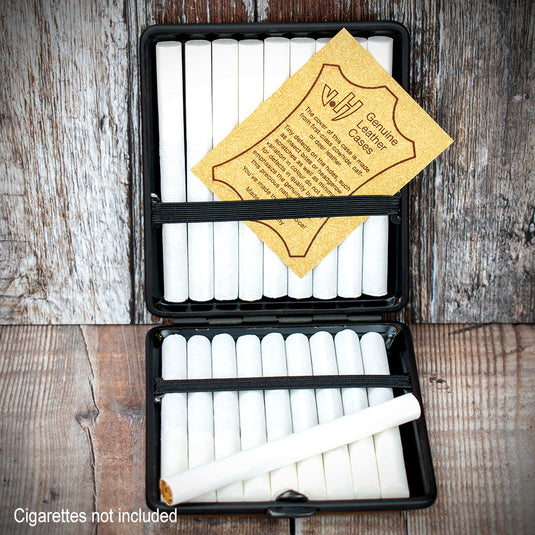 Kingsize Cigarette Case Vom Hofe Dark Brown Suede Leather