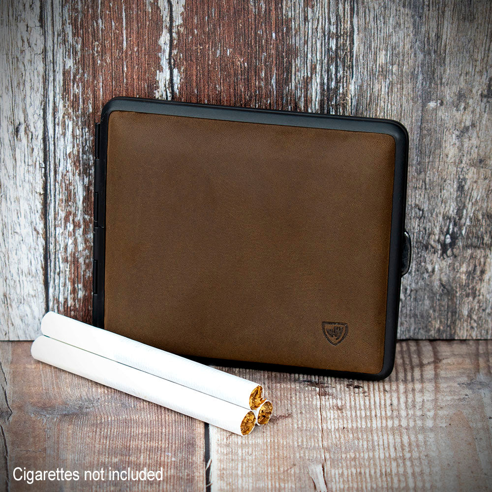 vom hofe cigarette case Kingsize Cigarette Case Vom Hofe Dark Brown Suede Leather Smoke-King