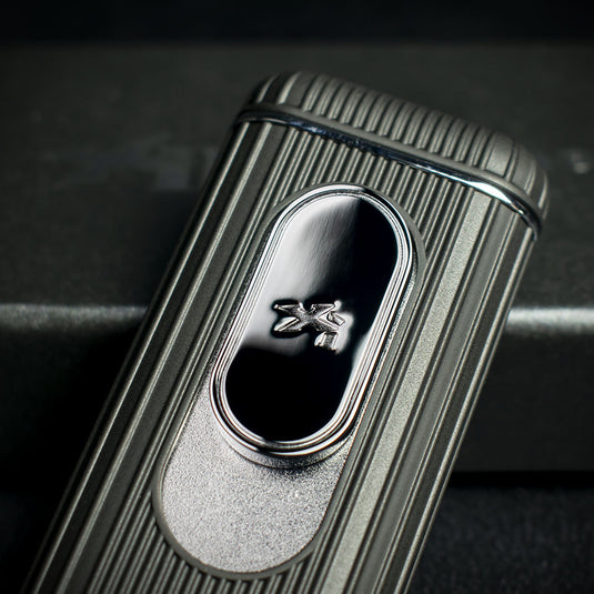 XiKar Hedron Hybrid Flame Cigar Lighter - Black/Chrome