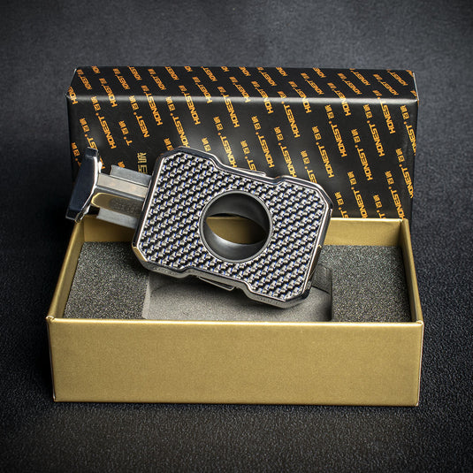 Honest "V" Cigar Cutter - Blue Carbon