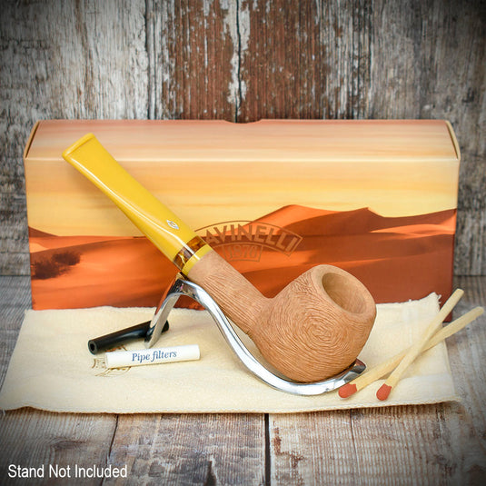 Savinelli Ghibli Rusticated Natural Briar Pipe (207) 6mm Balsa Wood **DISC**Filter