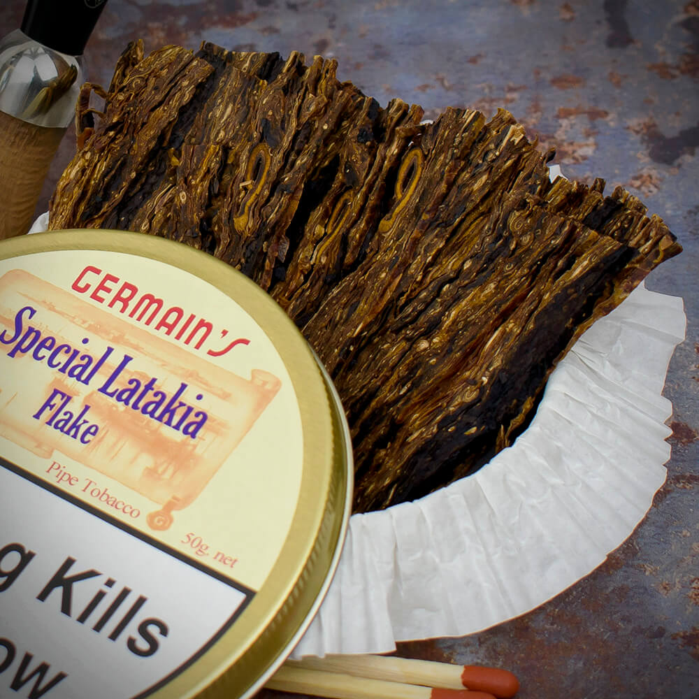 latakia tobacco taste Germains Latakia S (Special Latakia) Flake Pipe Tobacco - 50g Tin
