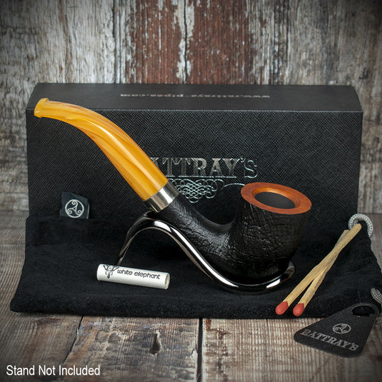 Rattrays Samhain Sandblast Yellow Briar Smoking Pipe - Shape 48