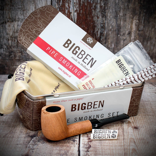 Big Ben Briar Smoking Pipe Starter Set (Straight Pipe)