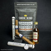 Sample Bag - 2 x J. Cortes Dominican Tubed Cigars & Hine Cigar Reserve Cognac 5cl Miniature