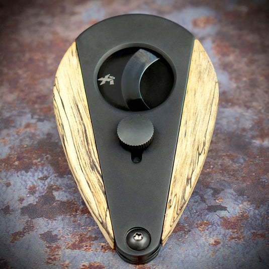 Xikar Xi-3 Phantom Black Spalted Tamarind 300BKST Double Blade Cigar Cutter