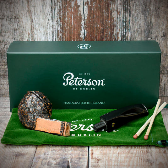 Aran Rusticated Briar Smoking Pipe By Peterson of Dublin - Shape No.80s