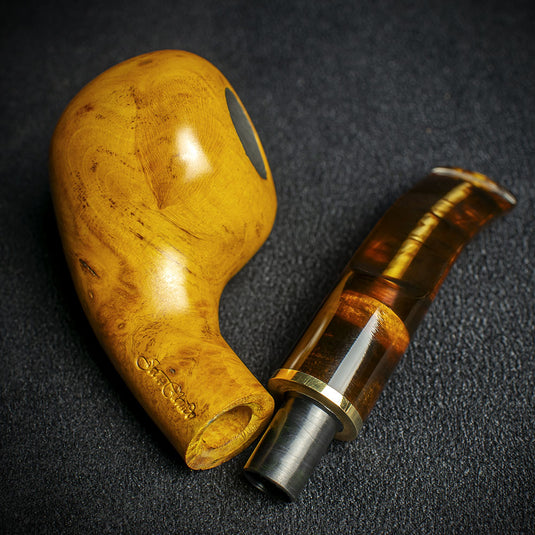 Jean Claude 9mm Filter Tortoise Shell Briar Smoking Pipe - Shape 05