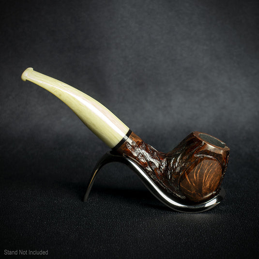 Jean Claude 9mm Filter Dark Rustic Briar Smoking Pipe - Shape 55