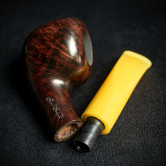 Jean Claude 9mm Yellow Tortoise Shell Briar Smoking Pipe - Shape 51