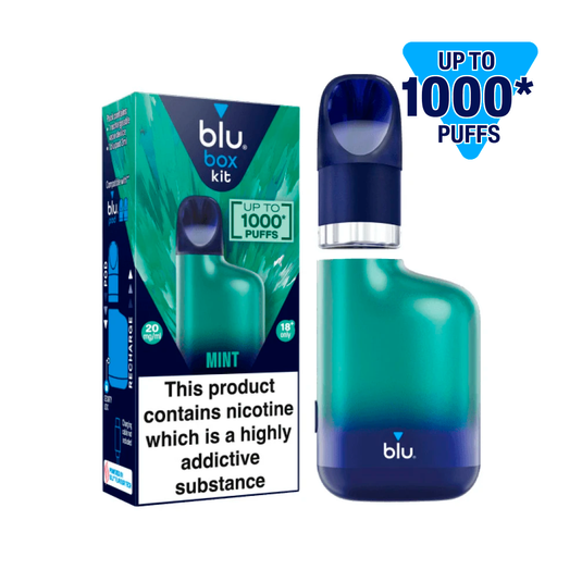 blu box kit Recharchable Device + Mint Vape Pod 2ml 20mg/ml Nicotine blu box kit Recharchable Device + Mint Vape Pod 2ml 20mg/ml Nicotine
