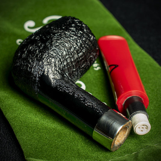 Peterson of Dublin Dracula Sandblasted Briar Smoking Pipe - Shape No.X105