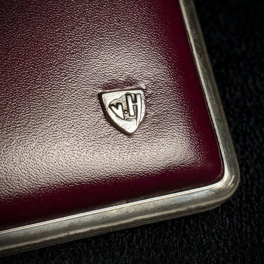 Vom Hofe Cigarette Case Kingsize Maroon Leather