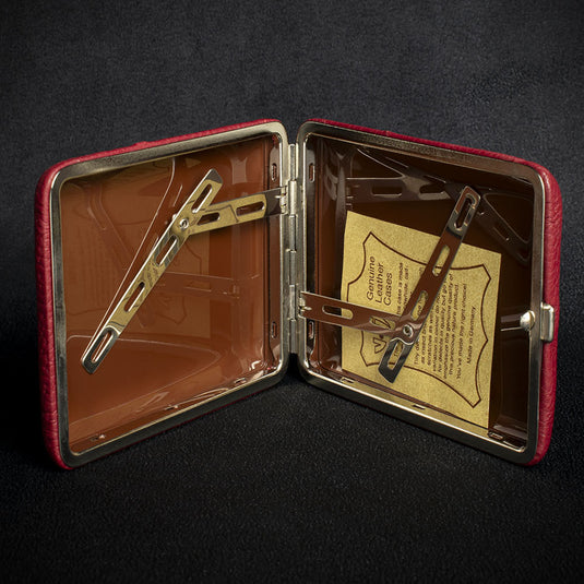 Vom Hofe Cigarette Case Kingsize Red Leather
