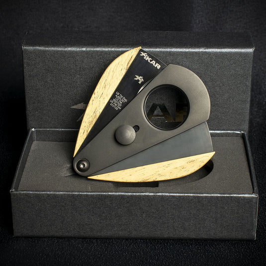 Xikar Xi-3 Phantom Black Spalted Tamarind 300BKST Double Blade Guillotine Cigar Cutter