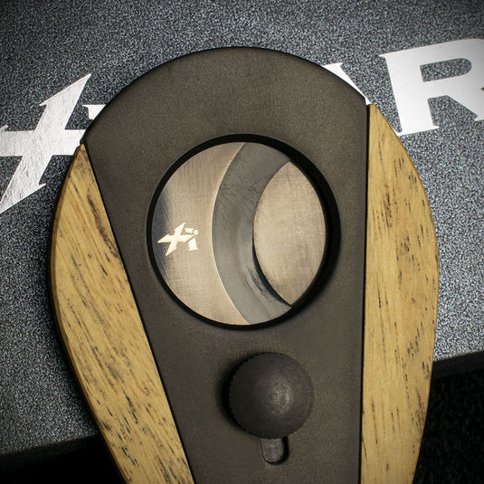Xikar Xi-3 Phantom Black Spalted Tamarind 300BKST Double Blade Guillotine Cigar Cutter