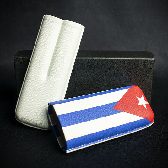 Cuban Flag PU Cigar Case By Artamis - 2 Finger Churchill
