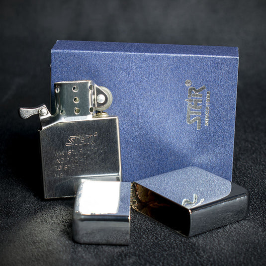 Star Petrol Lighter - High Polish Chrome 