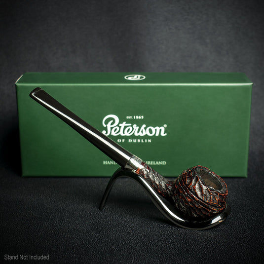 Peterson of Dublin Junior Rusticated Briar Smoking Pipe - Squat Rhodesian