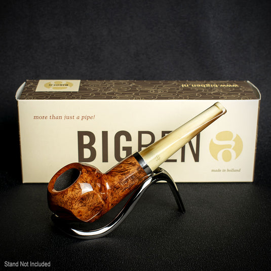 Big Ben Phantom Tan Horn Mouthpiece 9mm Briar Pipe - Shape 495