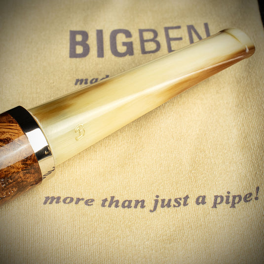 Big Ben Phantom Tan Horn Mouthpiece 9mm Briar Pipe - Shape 495