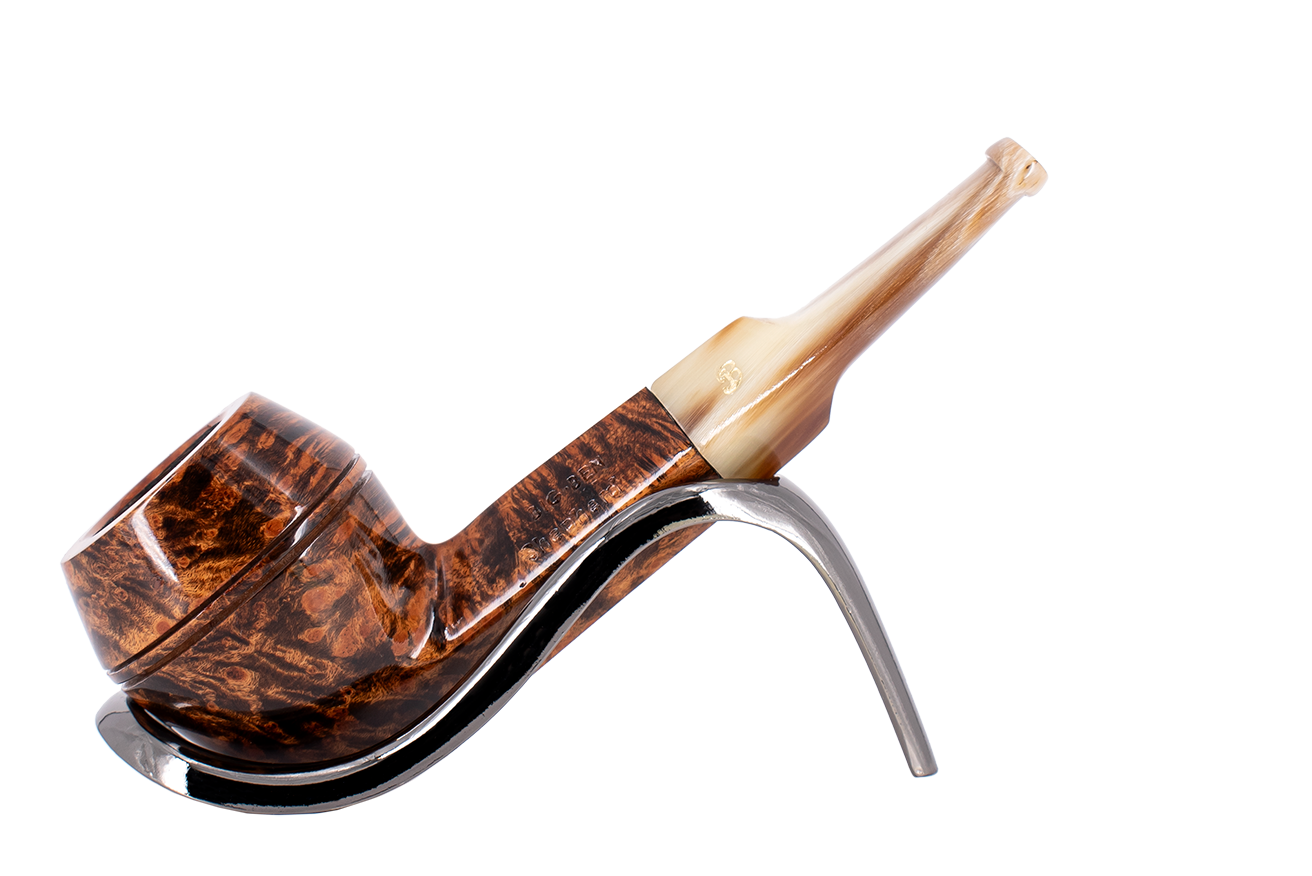 Big Ben Shepherd Tan Polish Horn stem 6mm Briar Pipe - Shape 457