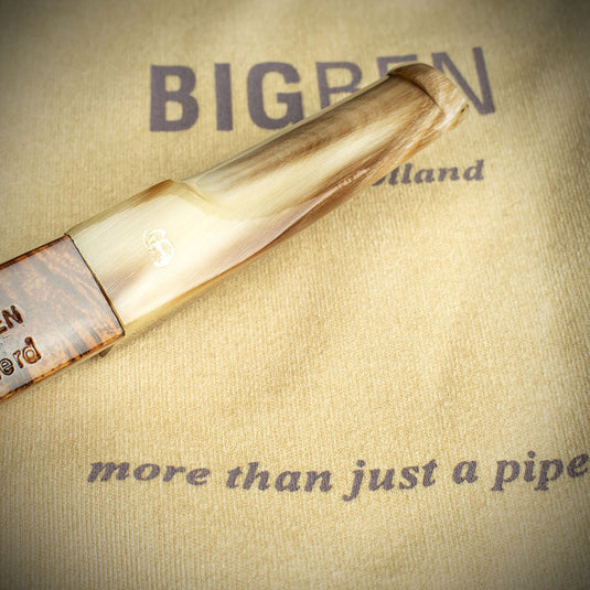 Big Ben Shepherd Tan Polish Horn stem 6mm Briar Pipe  - Shape 457