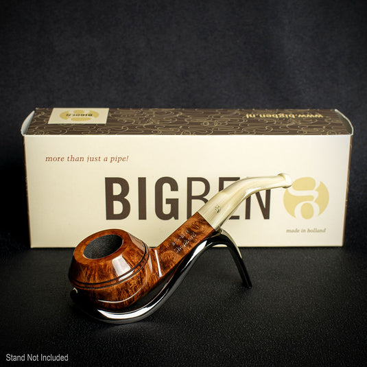 Big Ben Shepherd Tan Polish Horn stem 6mm Briar Pipe - Shape 472