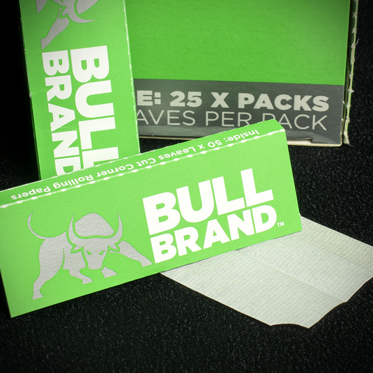 Bull Brand Green Cut Corners Rolling Papers - 25 Pack