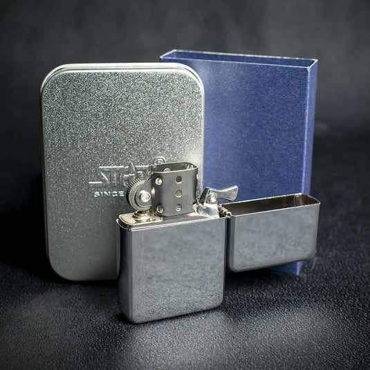 Star Petrol Lighter - High Polish Chrome 