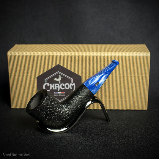 Chacom Reverse Calabash Briar Pipe - Straight Sandblast Black