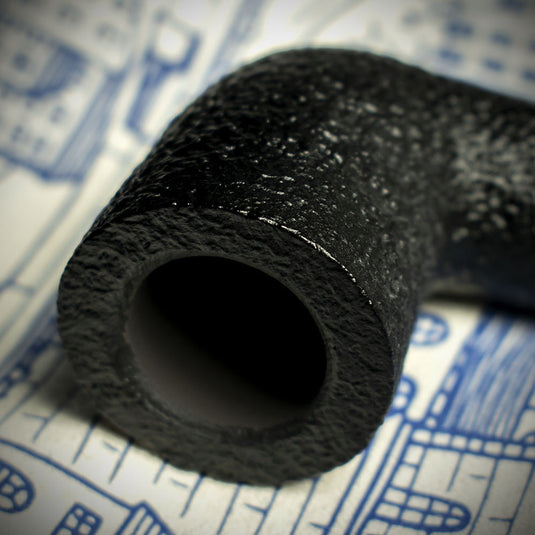 Chacom Reverse Calabash Briar Pipe - Straight Sandblast Black