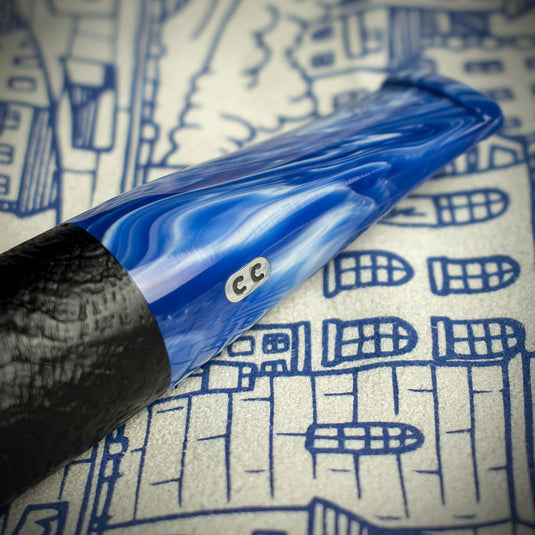 Chacom Reverse Calabash Briar Pipe - Straight Sandblast Black