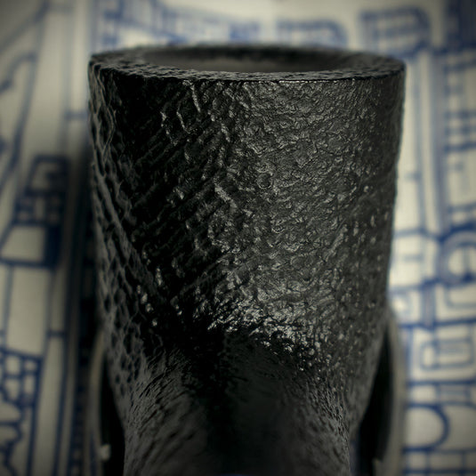 Chacom Reverse Calabash Briar Pipe - Straight Sandblast Black