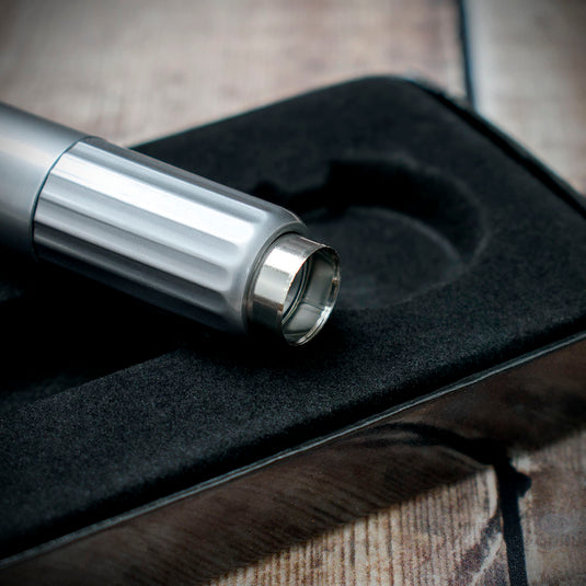 Compact Double Punch Cigar Tool 10mm & 12mm - Satin Silver