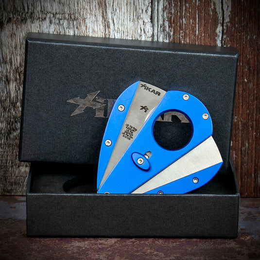 Xikar Xi-1 Blue Anodised 100BL Double Blade Cigar Cutter