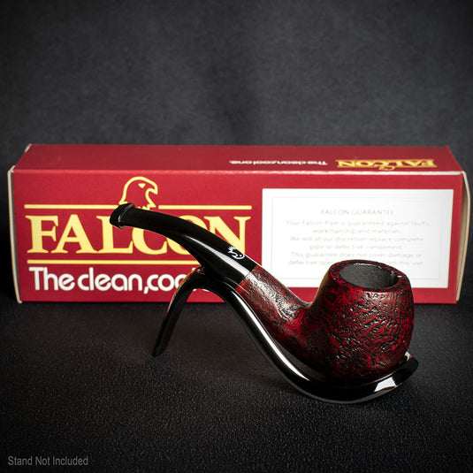 Falcon Coolway Sport Red Matte Sandblast Briar Pipe - 6mm Filter