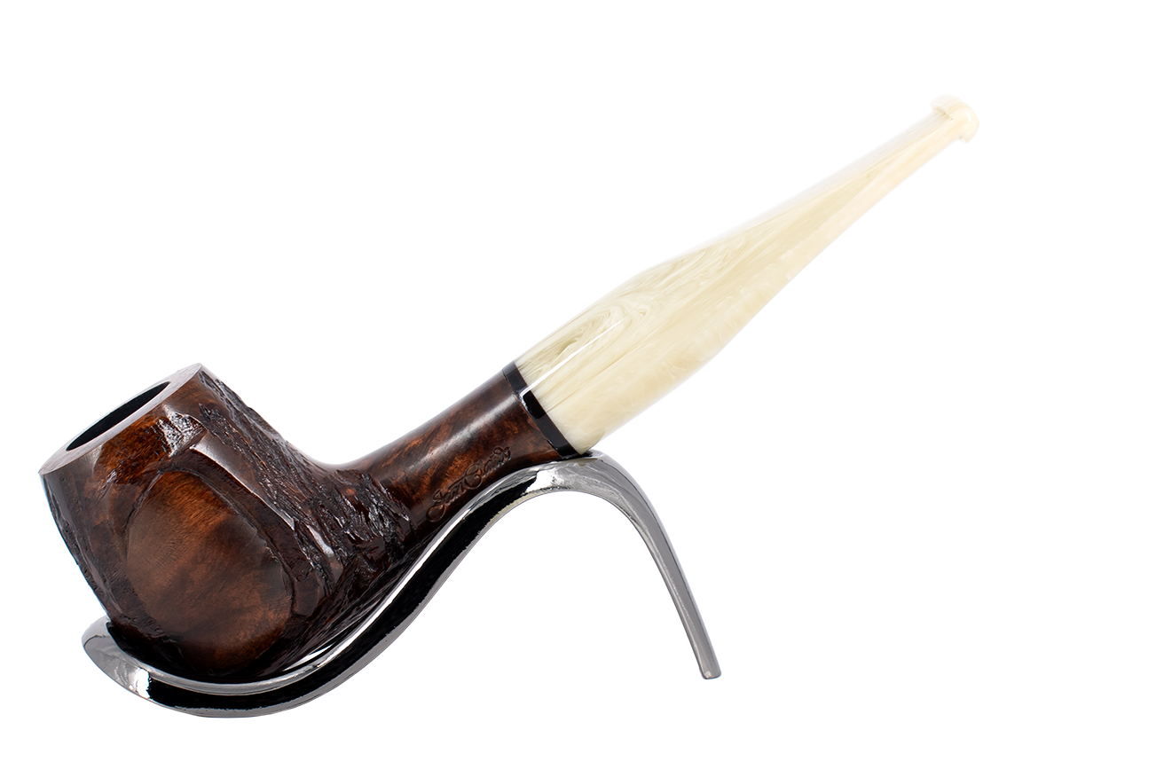 Jean Claude 9mm Filter Dark Rustic Briar Smoking Pipe - Shape 53