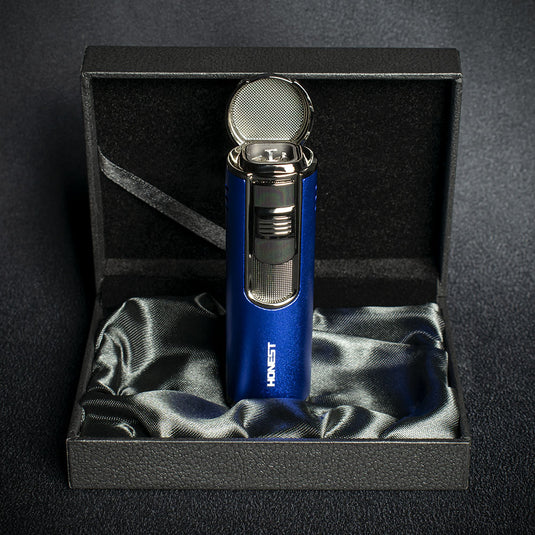 Honest Lewis Cigar Lighter - Blue & Chrome