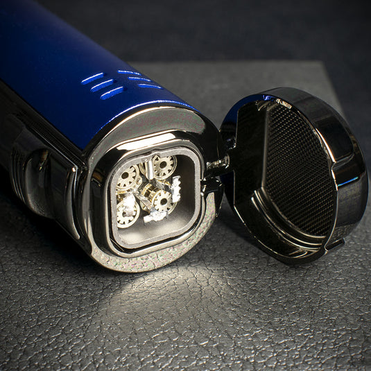 Honest Lewis Cigar Lighter - Blue & Chrome