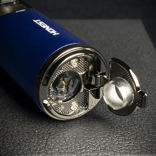 Honest Lewis Cigar Lighter - Blue & Chrome