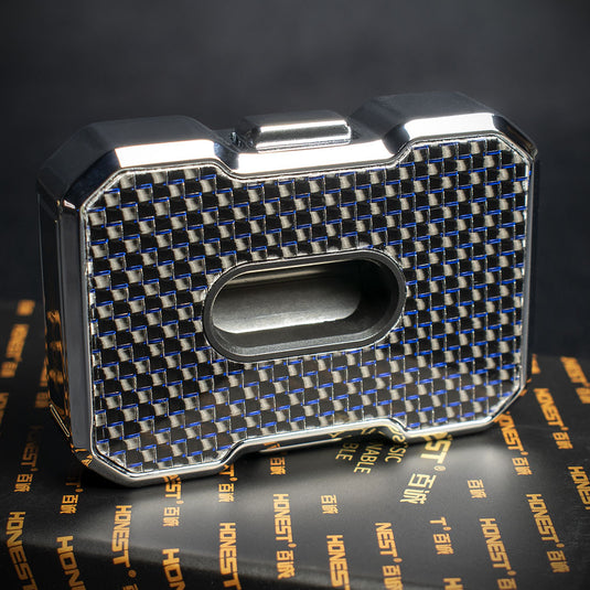 Honest "V" Cigar Cutter - Blue Carbon