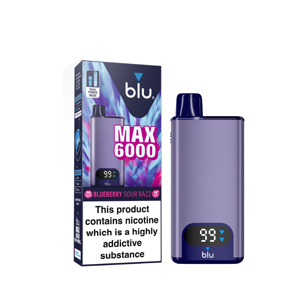 Blu Max 6000 Vape Pod Starter Kit - Blueberry Sour Razz