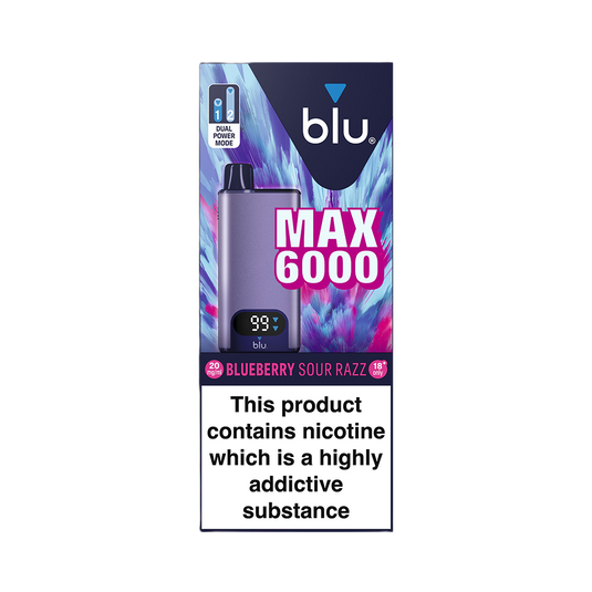 Blu Max 6000 Vape Pod Starter Kit - Blueberry Sour Razz