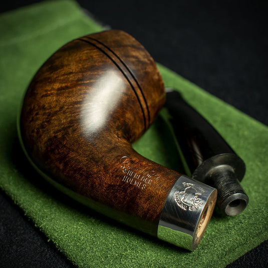 Peterson of Dublin Sherlock Holmes Briar Smoking Pipe Dark Series - Deerstalker Smooth Deerstalker