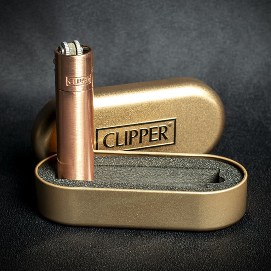 Clipper Refillable Lighter with Tin - Rose Gold